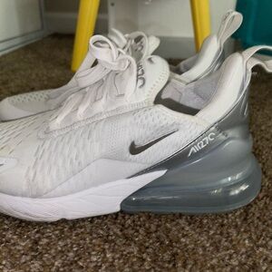 Nike Air Max 270 White and Gray Sneakers